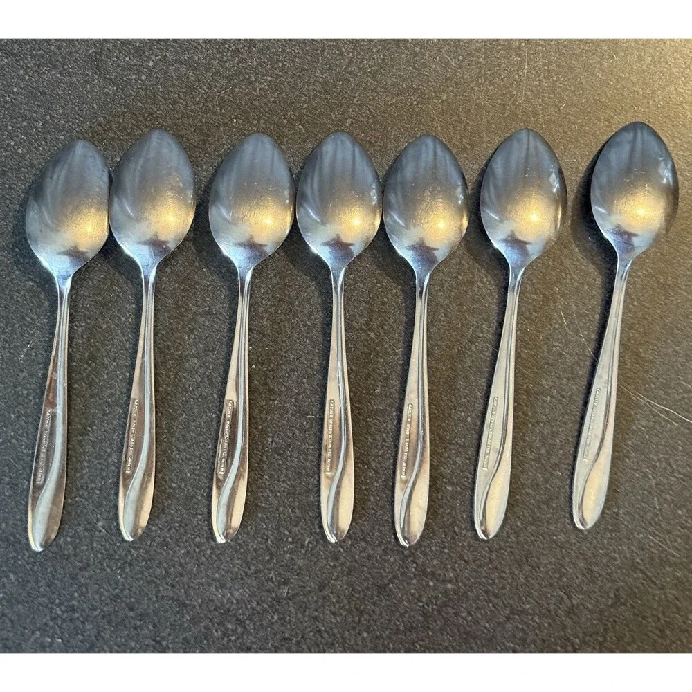 Vintage Castle Court Wheat Tablespoons Japan Stainless Lot of 7 Retro Spoons